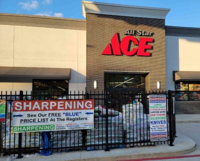 Primary All Star ACE Hardware2 street view from FM 1488 & GHS banners in 2022.