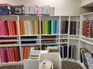 Viking Sewing Gallery - Interior - Fabric bolts